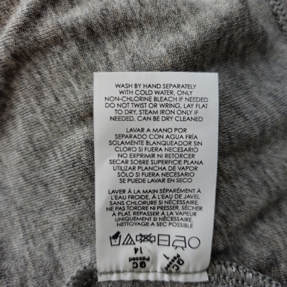 CABI OFFHAND Long Sleeve Knit Tunic Split Stitched V Neck Heather Grey Medium - Picture 12 of 13